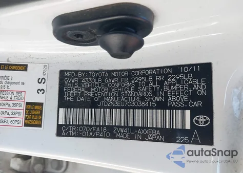 2012 Toyota Prius V Three из США, поврежденный, VIN JTDZN3EU7C3038415